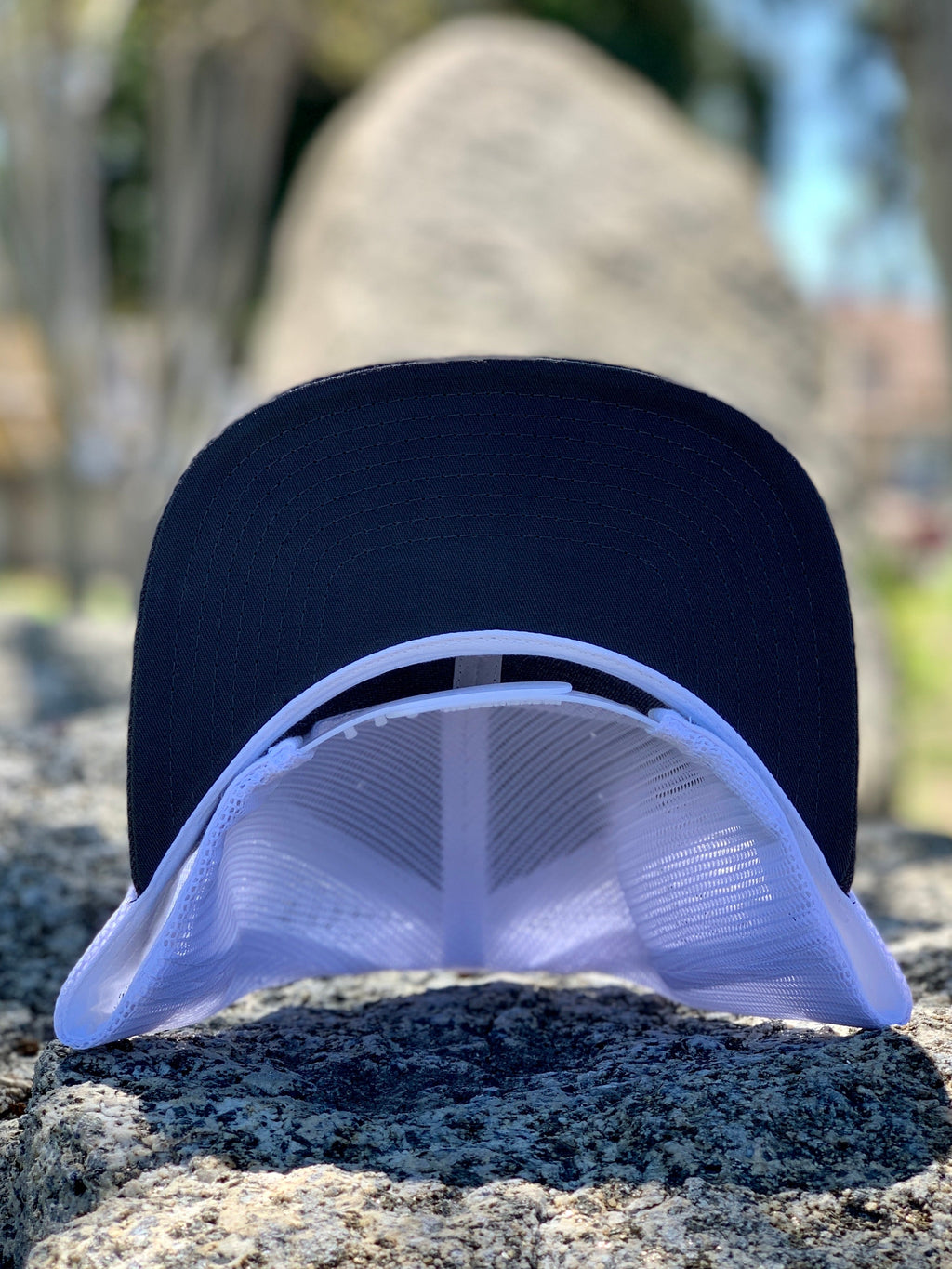 Don't give up white & gray trucker hat