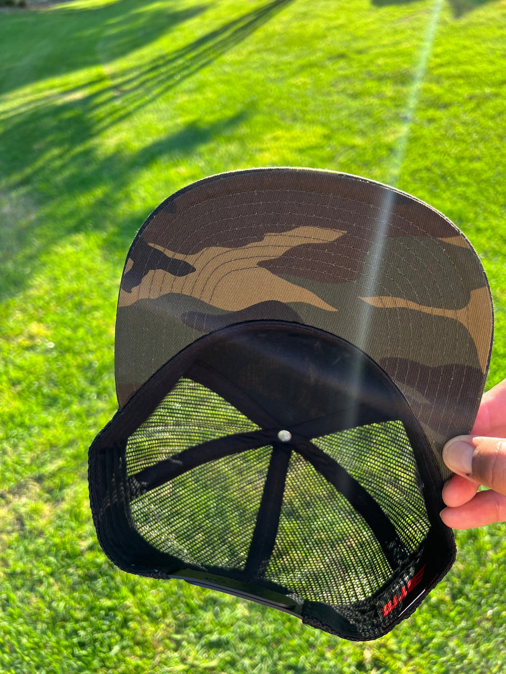 Saved by grace army trucker snapback